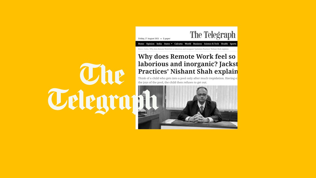 The Telegraph’s published article on why remote work feels laborious and inorganic, shown with The Telegraph masthead