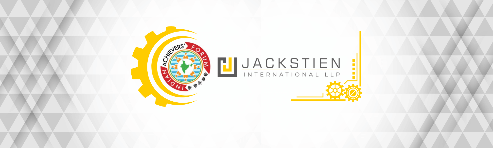 Indian Achievers' Forum emblem beside the Jackstien International LLP logo
